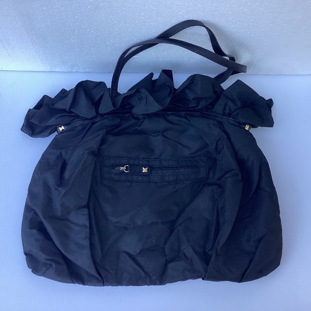 Felix Rey Black Ruffled Shoulder Bag - Picture 2 of 5